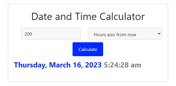 Date and time calculator