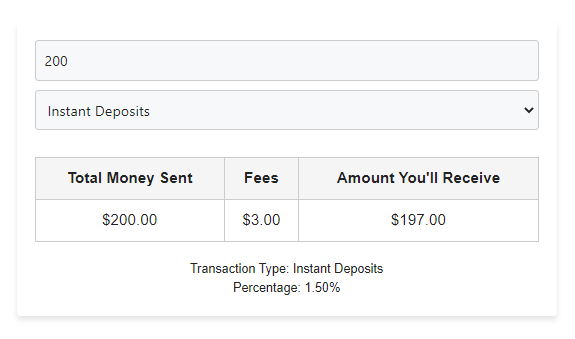 Cash App Fee Calculator